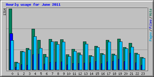 Hourly usage for June 2011