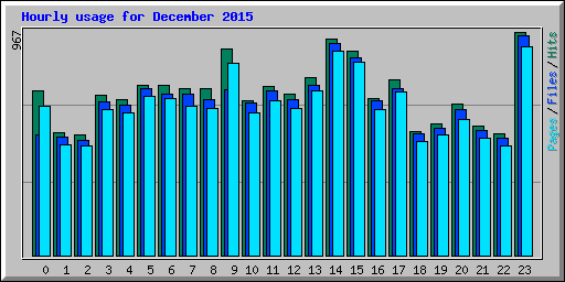 Hourly usage for December 2015