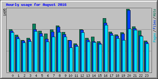 Hourly usage for August 2016