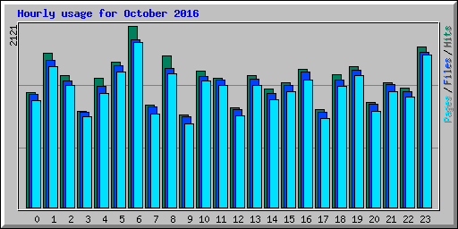 Hourly usage for October 2016