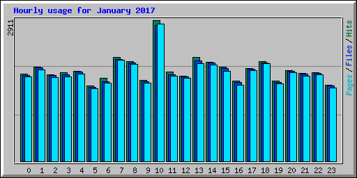 Hourly usage for January 2017